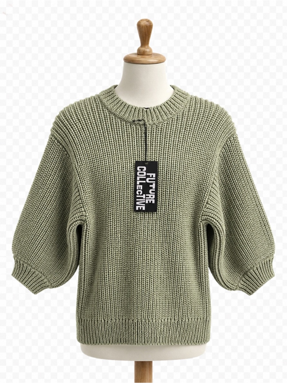 Future Collective Olive Green‎ Crewneck Knit Sweater, Size M